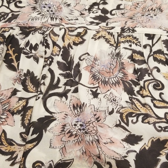 LOFT White Multi Print Size XS Top - Picture 8 of 8